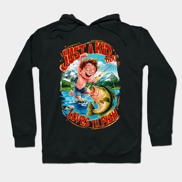 Fishy Adventure: Just a Kid That Loves To Fish Hoodie by coollooks